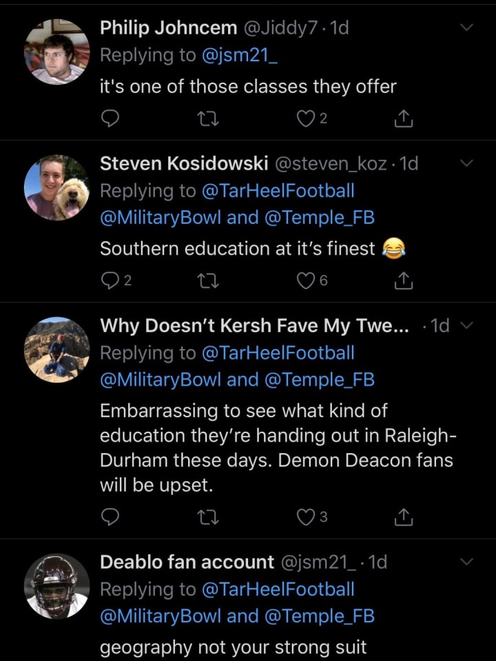 UNC Twitter attempted to hide a bunch of critical replies. Valiant attempt, people.