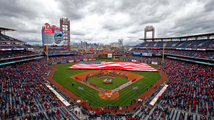 PHILADELPHIA, PA - APRIL 07: Opening day ceremony before a game between the Philadelphia Phillies and the Washington Nationals at Citizens Bank Park on April 7, 2017 in Philadelphia, Pennsylvania. (Photo by Rich Schultz/Getty Images)