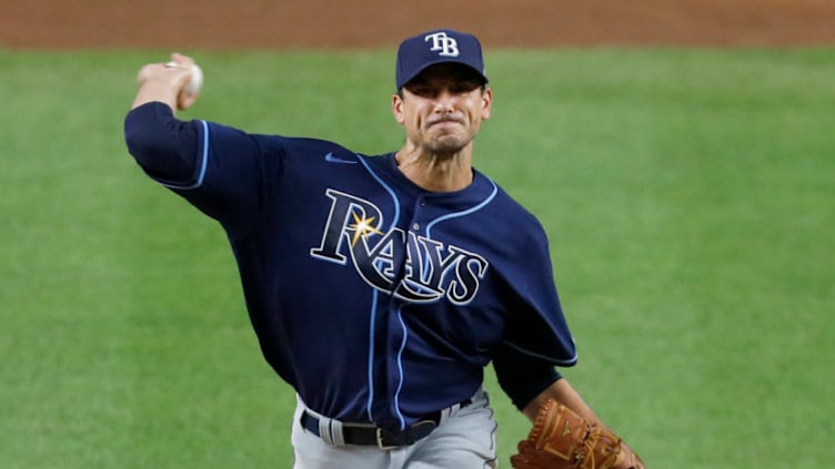 NEW YORK, NEW YORK - SEPTEMBER 02: (NEW YORK DAILIES OUT) Charlie Morton #50 of the Tampa Bay Rays in action against the New York Yankees at Yankee Stadium on September 02, 2020 in New York City. The Rays defeated the Yankees 5-2. (Photo by Jim McIsaac/Getty Images)