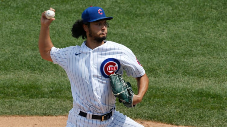 CHICAGO, ILLINOIS - AUGUST 23: Yu Darvish #11 of the Chicago Cubs throws a pitch during the third inning of a game against the Chicago White Sox at Wrigley Field on August 23, 2020 in Chicago, Illinois. (Photo by Nuccio DiNuzzo/Getty Images)