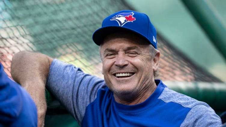 SEATTLE, WA - AUGUST 3: Manager John Gibbons of the Toronto Blue Jays smiles during batting practice before a game against the Seattle Mariners at Safeco Field on August 3, 2018 in Seattle, Washington. The Blue Jays won the game 7-2. (Photo by Stephen Brashear/Getty Images)