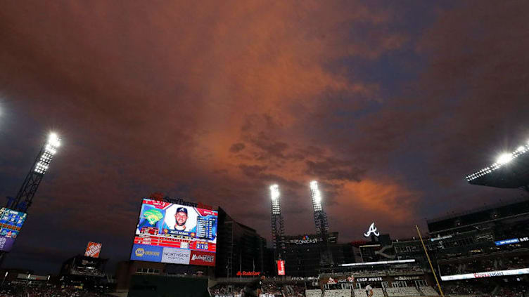 ATLANTA, GA - JUNE 19: A general view of SunTrust Park during the second inning of the game between the Atlanta Braves and the San Francisco Giants on June 19, 2017 in Atlanta, Georgia. (Photo by Kevin C. Cox/Getty Images)