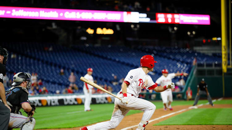 Haseley produces the winning run, but will critical fans see him as more than a reserve outfielder? Photo by Nicole Fridling/Icon Sportswire via Getty Images.