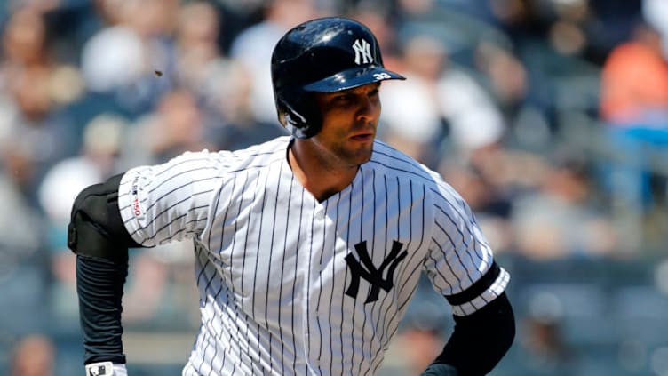 NEW YORK, NEW YORK - APRIL 13: (NEW YORK DAILIES OUT) Greg Bird #33 of the New York Yankees in action against the Chicago White Sox at Yankee Stadium on April 13, 2019 in New York City. The Yankees defeated the White Sox 4-0. (Photo by Jim McIsaac/Getty Images)