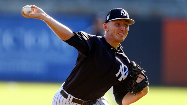 New York Yankees pitcher Trevor Stephan (81) pitches during spring training at George M. Steinbrenner Field. (Butch Dill-USA TODAY Sports)