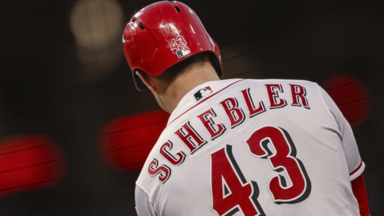 CINCINNATI, OH - APRIL 09: Scott Schebler #43 of the Cincinnati Reds (Photo by Michael Hickey/Getty Images)