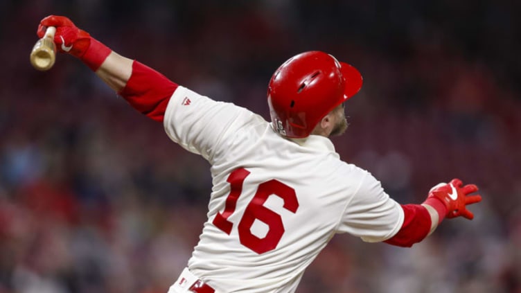 CINCINNATI, OH - MAY 04: Tucker Barnhart #16 of the Cincinnati Reds (Photo by Michael Hickey/Getty Images)