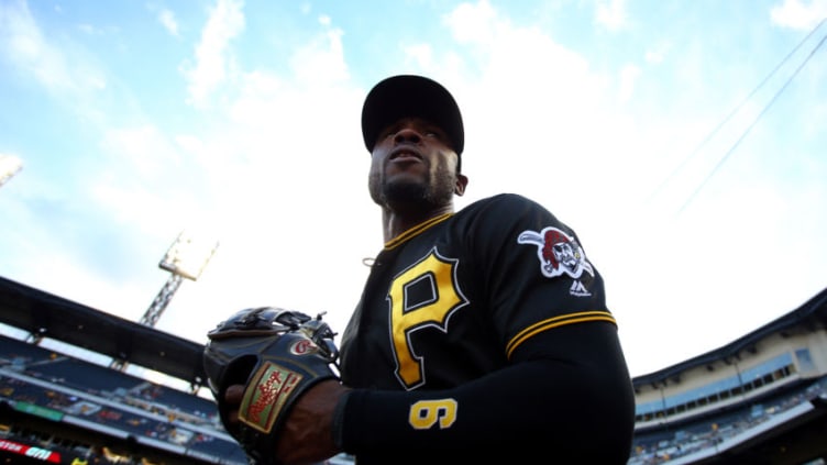 PITTSBURGH, PA - AUGUST 21: Starling Marte #6 of the Pittsburgh Pirates takes the field against the Washington Nationals at PNC Park on August 21, 2019 in Pittsburgh, Pennsylvania. (Photo by Justin K. Aller/Getty Images)