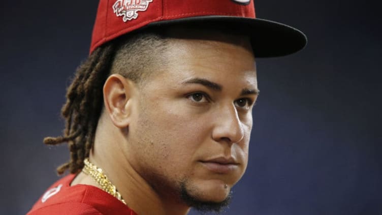 MIAMI, FLORIDA - AUGUST 28: Luis Castillo #58 of the Cincinnati Reds (Photo by Michael Reaves/Getty Images)