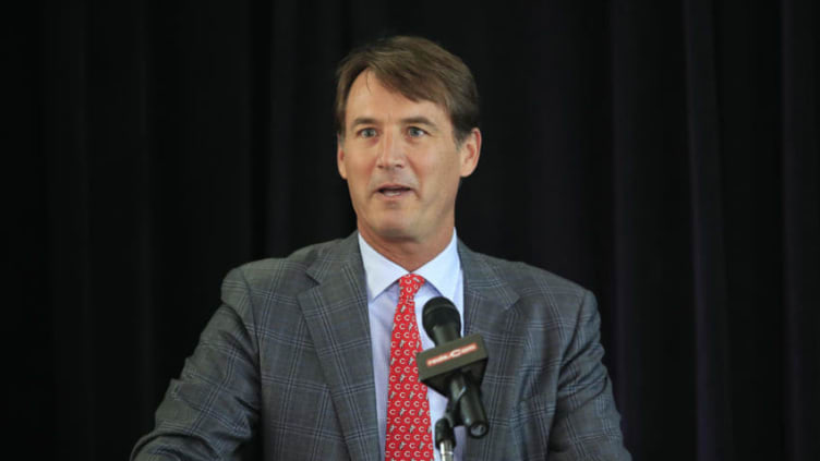 CINCINNATI, OHIO - JANUARY 08: Dick Williams, president of baseball operations talks to the media during the press conference to introduce Shogo Akiyama as a member of the Cincinnati Reds. (Photo by Andy Lyons/Getty Images)