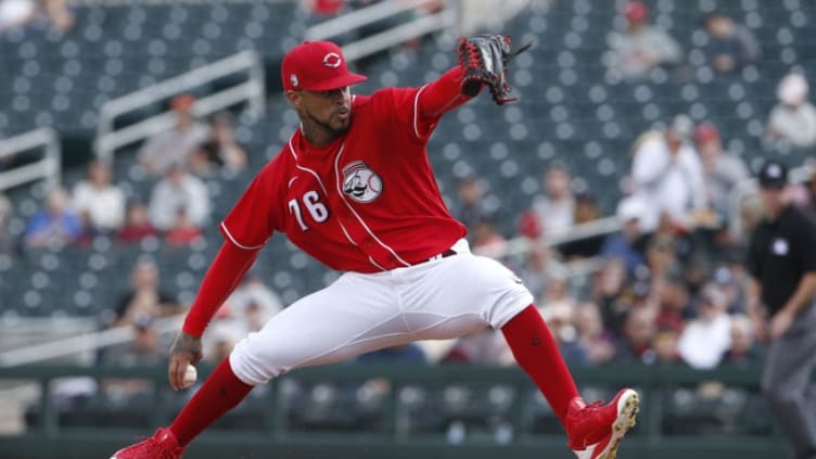 GOODYEAR, ARIZONA - FEBRUARY 23: Starting pitcher Vladimir Gutierrez #76 of the Cincinnati Reds (Photo by Ralph Freso/Getty Images)