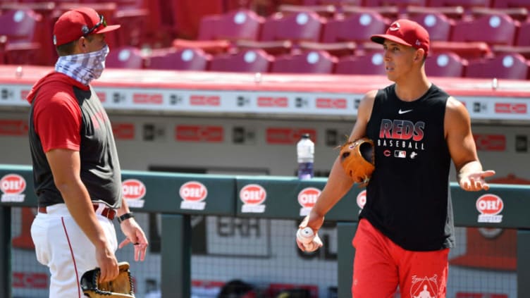 CINCINNATI, OH - JULY 10: Michael Lorenzen #21 of the Cincinnati Reds (Photo by Jamie Sabau/Getty Images)