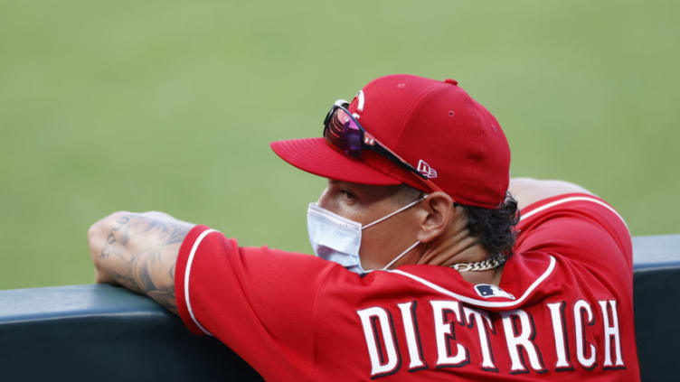 CINCINNATI, OH - JULY 18: Derek Dietrich #35 of the Cincinnati Reds (Photo by Joe Robbins/Getty Images)