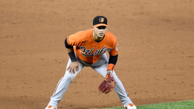 WASHINGTON, DC - AUGUST 08: Jose Iglesias #11 of the Baltimore Orioles plays shortstop. (Photo by G Fiume/Getty Images)