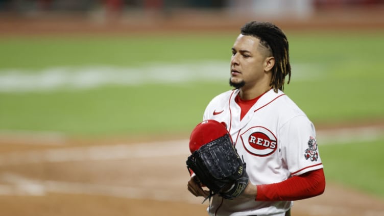 CINCINNATI, OH - SEPTEMBER 21: Luis Castillo #58 of the Cincinnati Reds looks on during a game. (Photo by Joe Robbins/Getty Images)