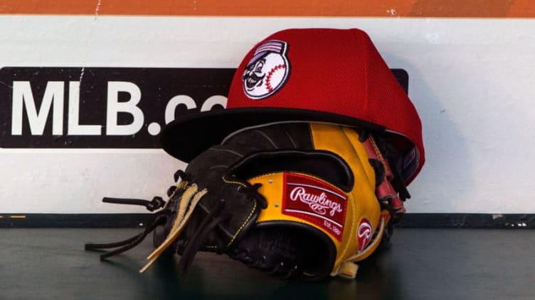 SAN FRANCISCO, CA - JULY 26: Detailed view of a Cincinnati Reds (Photo by Jason O. Watson/Getty Images) *** Local Caption ***