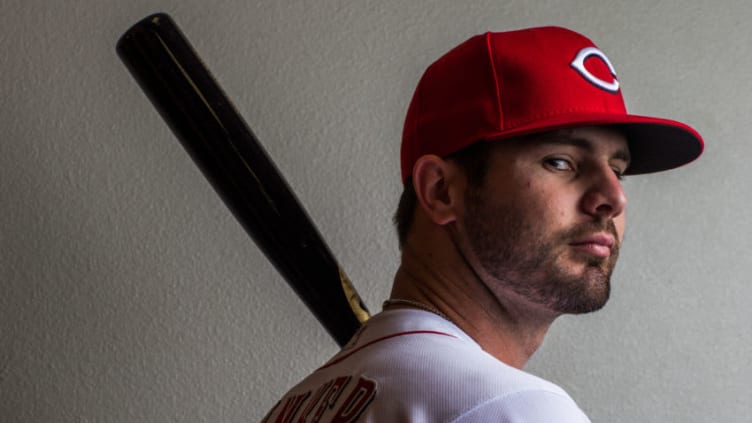 GOODYEAR, AZ - FEBRUARY 20: Jesse Winker #33 of the Cincinnati Reds poses for a portrait at the Cincinnati Reds Player Development Complex on February 20, 2018 in Goodyear, Arizona. (Photo by Rob Tringali/Getty Images)