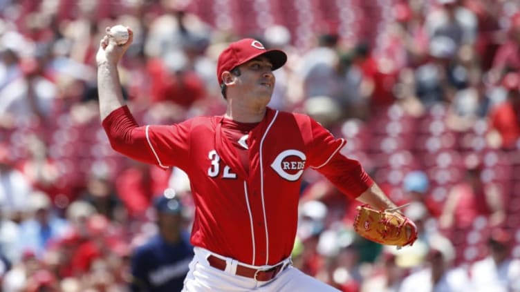 CINCINNATI, OH - JULY 01: Matt Harvey #32 of the Cincinnati Reds pitches in the first inning against the Milwaukee Brewers at Great American Ball Park on July 1, 2018 in Cincinnati, Ohio. (Photo by Joe Robbins/Getty Images)