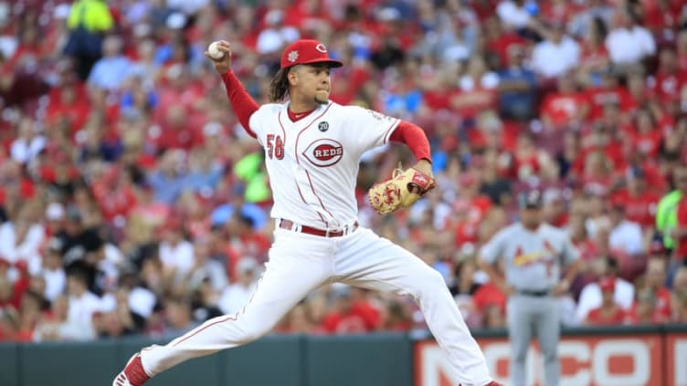 CINCINNATI, OHIO - AUGUST 16: Luis Castillo #58 of the Cincinnati Reds throws a pitch against the St. Louis Cardinals at Great American Ball Park on August 16, 2019 in Cincinnati, Ohio. (Photo by Andy Lyons/Getty Images)