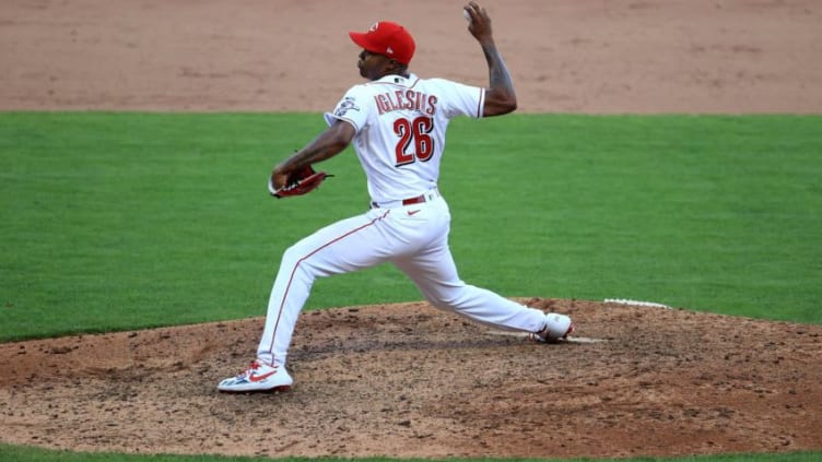 CINCINNATI, OHIO - JULY 25: Raisel Iglesias #26 of the Cincinnati Reds throws a pitch. (Photo by Andy Lyons/Getty Images)