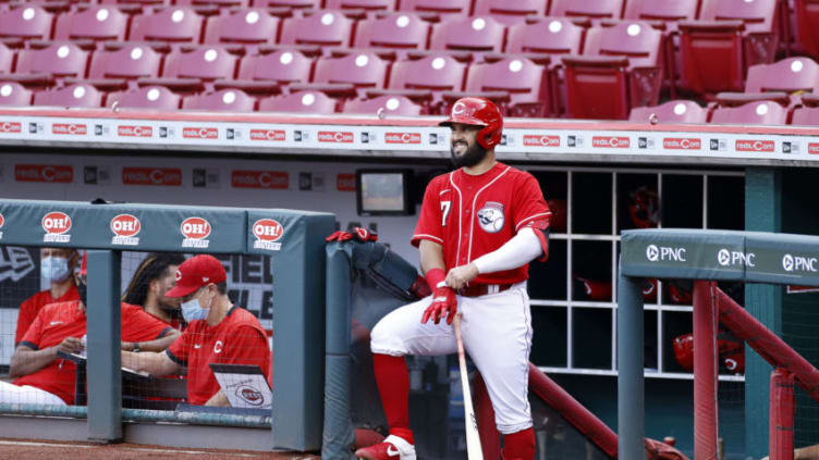 CINCINNATI, OH - JULY 22: Eugenio Suarez #7 of the Cincinnati Reds (Photo by Joe Robbins/Getty Images)