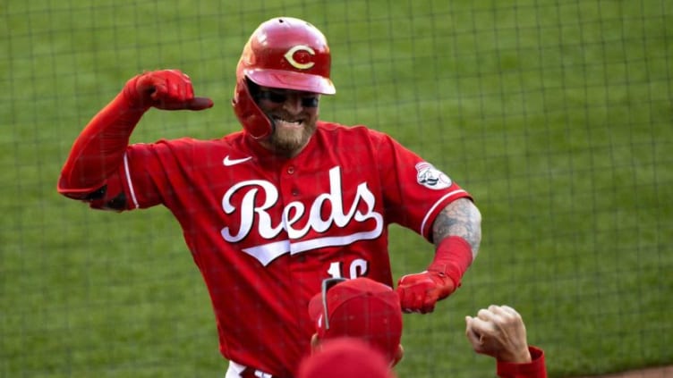 Cincinnati Reds catcher Tucker Barnhart (16) celebrates.