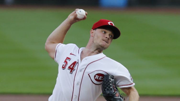 Sep 22, 2020; Cincinnati, Ohio, USA; Cincinnati Reds starting pitcher Sonny Gray throws. Mandatory Credit: David Kohl-USA TODAY Sports