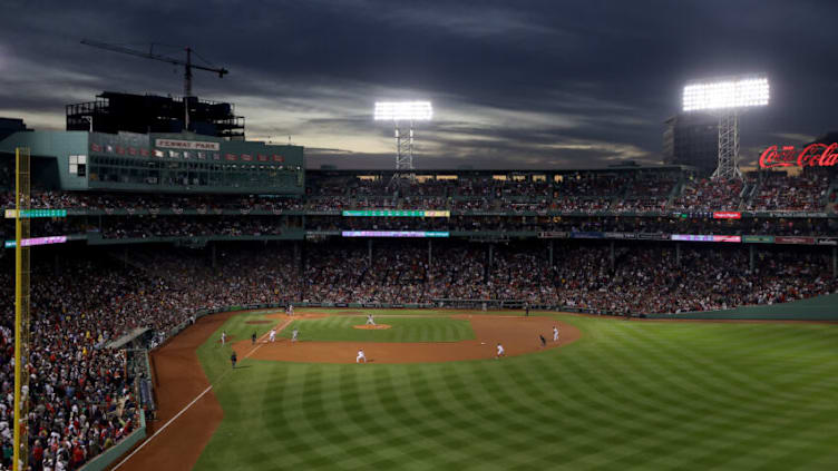 BOSTON, MASSACHUSETTS - OCTOBER 20: A general view of the Boston Red Sox playing against the Houston Astros in Game Five of the American League Championship Series at Fenway Park on October 20, 2021 in Boston, Massachusetts. (Photo by Omar Rawlings/Getty Images)