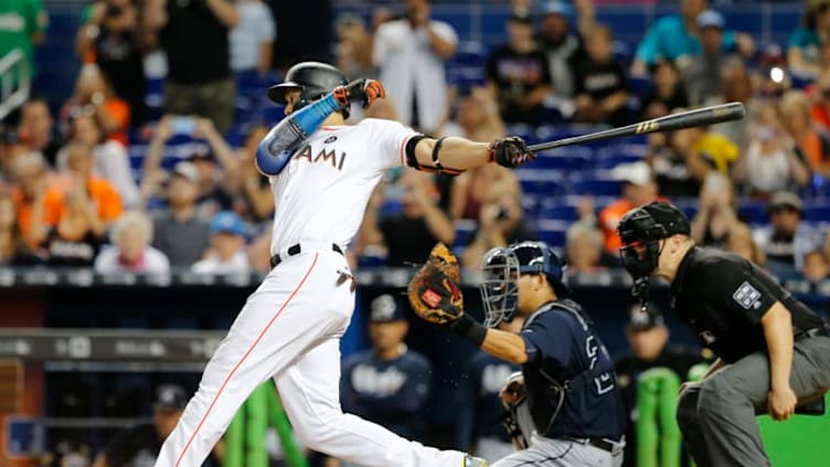 MIAMI, FL - OCTOBER 1: Giancarlo Stanton