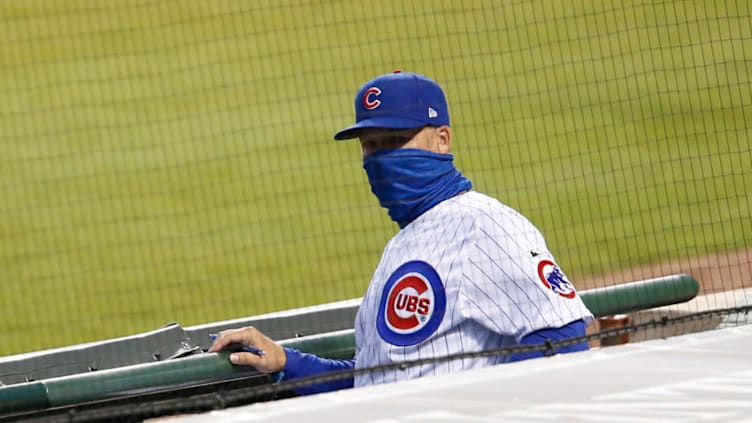 Cubs manager David Ross looks on from the dugout. (Photo by Justin Casterline/Getty Images)