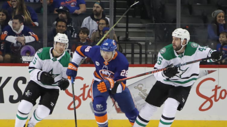 NEW YORK, NY - NOVEMBER 18: Michael Dal Colle #28 of the New York Islanders skates against the Dallas Stars at the Barclays Center on November 18, 2018 in the Brooklyn borough of New York City. The Stars defeated the Islanders 6-2.(Photo by Bruce Bennett/Getty Images)