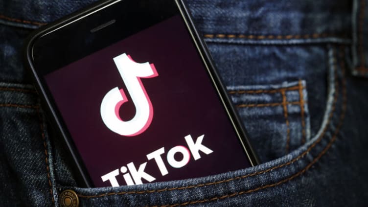 PARIS, FRANCE - MARCH 05: In this photo illustration, the social media application logo, Tik Tok is displayed on the screen of an iPhone on March 05, 2019 in Paris, France. The social network broke the rules for the protection of children's online privacy (COPPA) and was fined $ 5.7 million. The fact TikTok criticized is quite serious in the United States, the platform, which currently has more than 500 million users worldwide, collected data that should not have asked minors. TikTok, also known as Douyin in China, is a media app for creating and sharing short videos. Owned by ByteDance, Tik Tok is a leading video platform in Asia, United States, and other parts of the world. In 2018, the application gained popularity and became the most downloaded app in the U.S. in October 2018. (Photo by Chesnot/Getty Images)