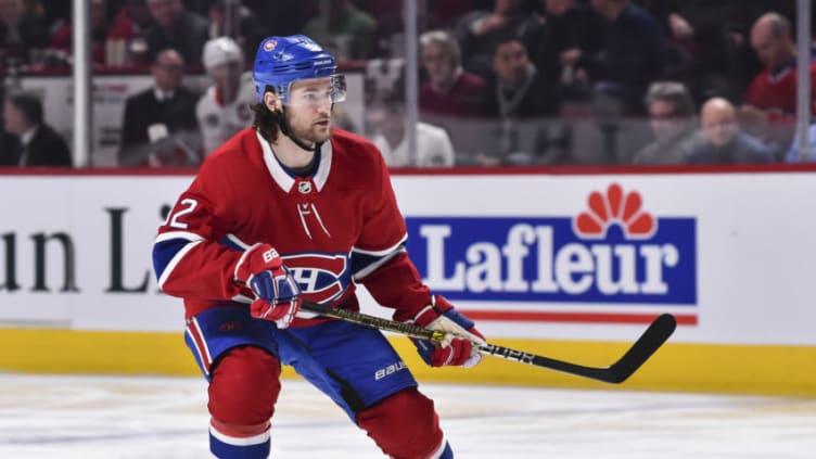 MONTREAL, QC - MARCH 16: Jonathan Drouin #92 of the Montreal Canadiens skates against the Chicago Blackhawks during the NHL game at the Bell Centre on March 16, 2019 in Montreal, Quebec, Canada. The Chicago Blackhawks defeated the Montreal Canadiens 2-0. (Photo by Minas Panagiotakis/Getty Images)