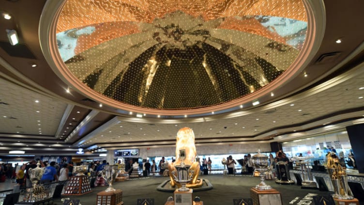 LAS VEGAS, NEVADA - JUNE 16: NHL trophies and awards are displayed at MGM Grand Hotel & Casino in advance of the 2019 NHL Awards on June 16, 2019 in Las Vegas. Nevada. The 2019 NHL Awards will be held on June 19 at the Mandalay Bay Events Center in Las Vegas. (Photo by Ethan Miller/Getty Images)