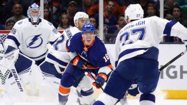 Anthony Beauvillier #18 of the New York Islanders (Photo by Bruce Bennett/Getty Images)