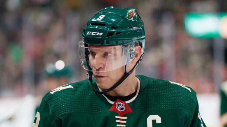 ST PAUL, MINNESOTA - JANUARY 05: Mikko Koivu #9 of the Minnesota Wild looks on during the game against the Calgary Flames at Xcel Energy Center on January 5, 2020 in St Paul, Minnesota. The Flames defeated the Wild 5-4 in a shootout. (Photo by Hannah Foslien/Getty Images)