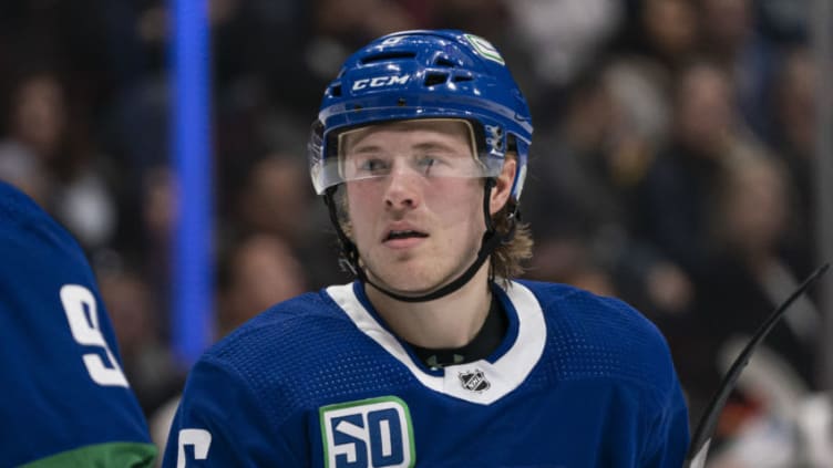 Brock Boeser #6 of the Vancouver Canucks (Photo by Rich Lam/Getty Images)