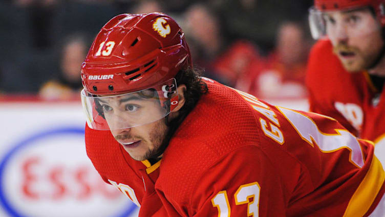 Johnny Gaudreau #13 of the Calgary Flames (Photo by Derek Leung/Getty Images)