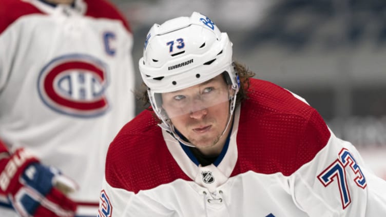 VANCOUVER, BC - JANUARY 20: Tyler Toffoli #73 of the Montreal Canadiens during NHL hockey action against the Vancouver Canucks at Rogers Arena on January 20, 2021 in Vancouver, Canada. (Photo by Rich Lam/Getty Images)