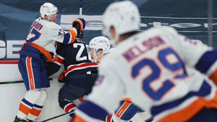 Leo Komarov #47 of the New York Islanders (Photo by Patrick Smith/Getty Images)