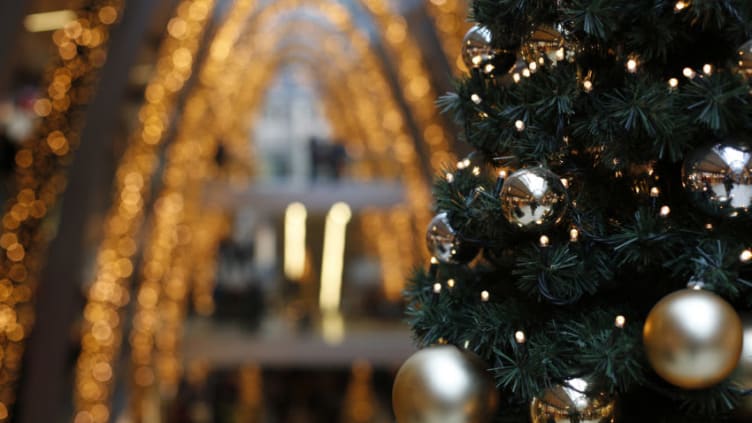 HAMBURG, GERMANY - DECEMBER 07: A christmas tree is seen in the "Europa Passage" mall on December 7, 2013 in Hamburg, Germany. According to a recent study people in Germany will spend over EUR 70 billion this Christmas season on gifts, food, travel and decorations, of which they will spend EUR 10 billion online. (Photo by Philipp Guelland/Getty Images)