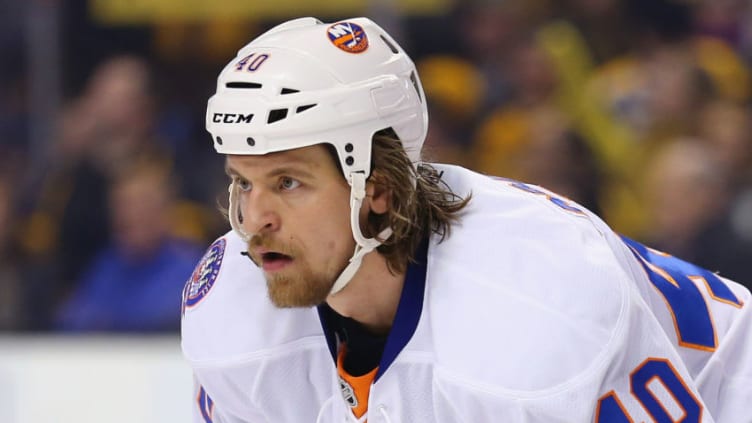 BOSTON, MA - FEBRUARY 07: Michael Grabner #40 of the New York Islanders looks on against the Boston Bruins at TD Garden on February 7, 2015 in Boston, Massachusetts. (Photo by Maddie Meyer/Getty Images)