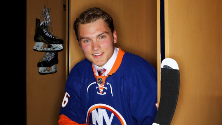 BUFFALO, NY - JUNE 24: Kieffer Bellows poses for a portrait after being selected 19th overall by the New York Islanders in round one during the 2016 NHL Draft on June 24, 2016 in Buffalo, New York. (Photo by Jeffrey T. Barnes/Getty Images)