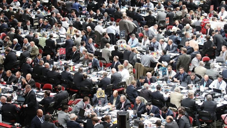 MONTREAL, QC - JUNE 27: An overview of the draft floor photographed during the 2009 NHL Entry Draft at the Bell Centre on June 27, 2009 in Montreal, Quebec, Canada. (Photo by Bruce Bennett/Getty Images)