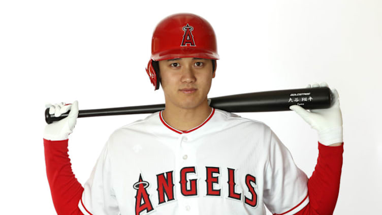 TEMPE, ARIZONA - FEBRUARY 19: Shohei Ohtani #17 of Japan poses for a portrait during Los Angeles Angels of Anaheim photo day on February 19, 2019 in Tempe, Arizona. (Photo by Jamie Squire/Getty Images)