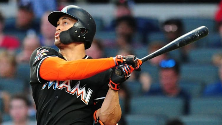 ATLANTA, GA - AUGUST 5: Giancarlo Stanton