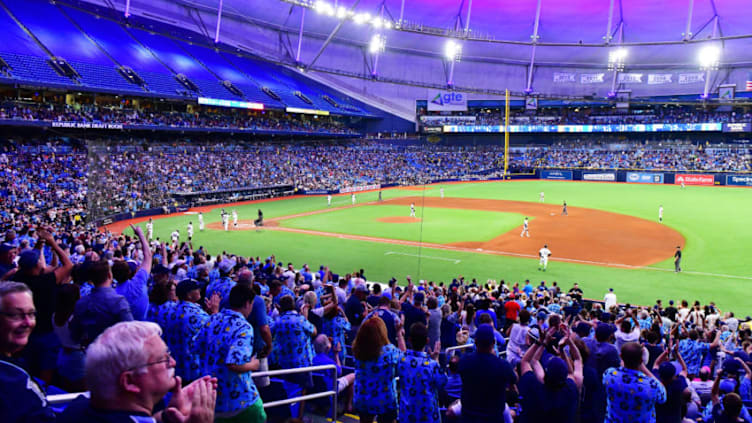 ST. PETERSBURG, FLORIDA - MAY 11: A general view after Yandy Diaz #2 of the Tampa Bay Rays hit a 3-run homer off of Nestor Cortes Jr. #67 of the New York Yankees in the eighth inning of a baseball game at Tropicana Field on May 11, 2019 in St. Petersburg, Florida. The Rays won 7-2. (Photo by Julio Aguilar/Getty Images)