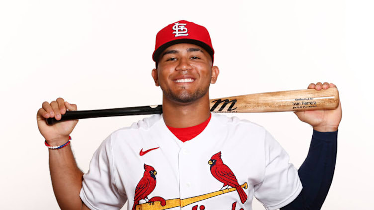 Ivan Herrera #97 of the St. Louis Cardinals poses for a photo on Photo Day at Roger Dean Chevrolet Stadium on February 19, 2020 in Jupiter, Florida. (Photo by Michael Reaves/Getty Images)