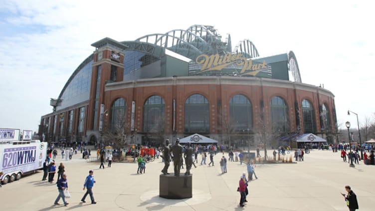 MILWAUKEE, WI - APRIL 06: General view as fans arrive to Miller Park before the start of Opening Day between the Colorado Rockies and the Milwaukee Brewers on April 06, 2015 in Milwaukee, Wisconsin. (Photo by Mike McGinnis/Getty Images)