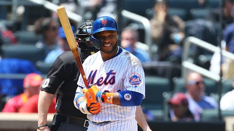 NEW YORK, NEW YORK - MAY 02: Robinson Cano #24 of the New York Mets reacts after being called out on strikes in the third inning against the Cincinnati Reds at Citi Field on May 02, 2019 in the Queens borough of New York City. (Photo by Mike Stobe/Getty Images)